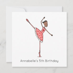 Convite de Aniversário Personalizado de Bailarina