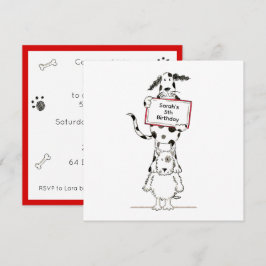 Convite de Aniversário Personalizado de Cães Acrob
