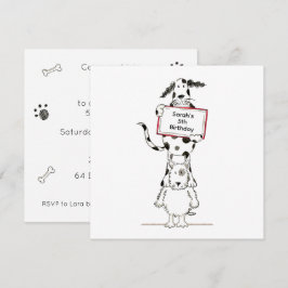 Convite de Aniversário Personalizado de Cães Acrob