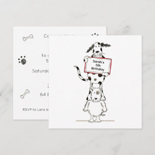 Convite de Aniversário Personalizado de Cães Acrob