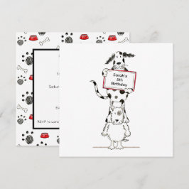 Convite de Aniversário Personalizado de Cães Acrob