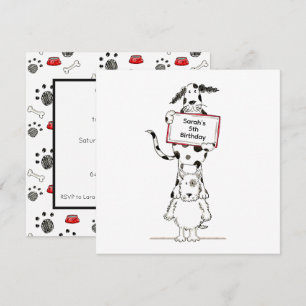 Convite de Aniversário Personalizado de Cães Acrob