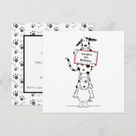 Convite de Aniversário Personalizado de Cães Acrob