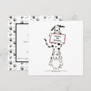 Convite de Aniversário Personalizado de Cães Acrob