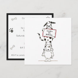Convite de Aniversário Personalizado de Cães Acrob