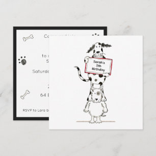 Convite de Aniversário Personalizado de Cães Acrob