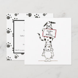 Convite de Aniversário Personalizado de Cães Acrob