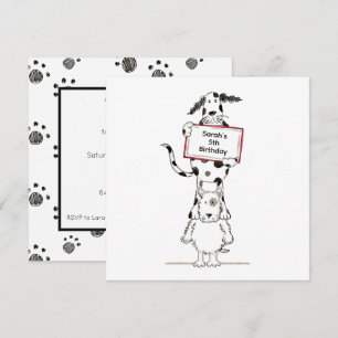 Convite de Aniversário Personalizado de Cães Acrob