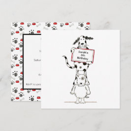 Convite de Aniversário Personalizado de Cães Acrob