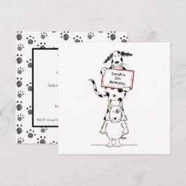 Convite de Aniversário Personalizado de Cães Acrob