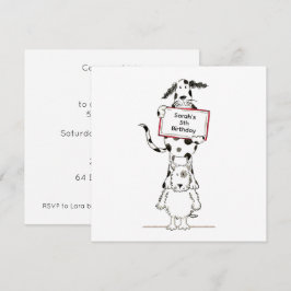 Convite de Aniversário Personalizado de Cães Acrob