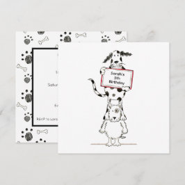 Convite de Aniversário Personalizado de Cães Acrob