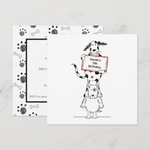 Convite de Aniversário Personalizado de Cães Acrob