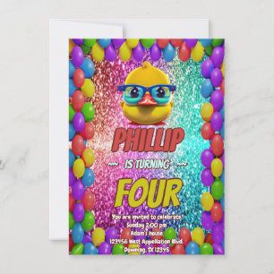 Convite de aniversário personalizado de carateres