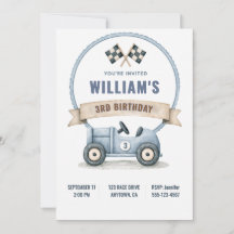 Convite de Aniversário Personalizado de Carro de C