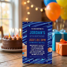 Convite de Aniversário Personalizado de Espaço Sid