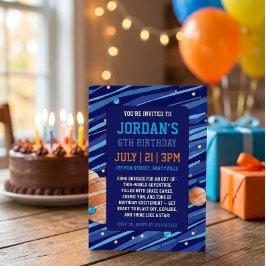 Convite de Aniversário Personalizado de Espaço Sid