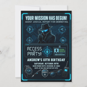 Convite de Aniversário Personalizado de Missão de