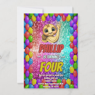 Convite de aniversário Personalizado de Onda Simpl