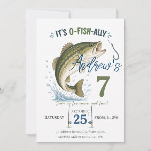 Convite de Aniversário Personalizado de Pesca O-PE
