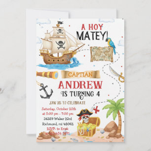 Convite de Aniversário Personalizado de Pirata