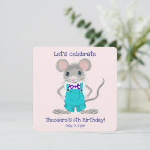 Convite de aniversário personalizado de ratozinho 