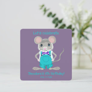 Convite de aniversário personalizado de ratozinho 