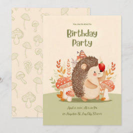 Convite de Aniversário Personalizado deouriço-cach