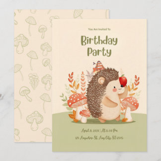 Convite de Aniversário Personalizado deouriço-cach