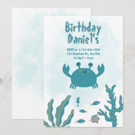 Convite de Aniversário Personalizado do Caranguejo