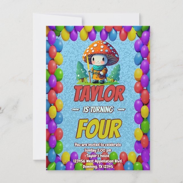 Convite de Aniversário Personalizado do Guardião M (Frente)