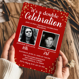 Convite de Aniversário Personalizado Dourado Verme