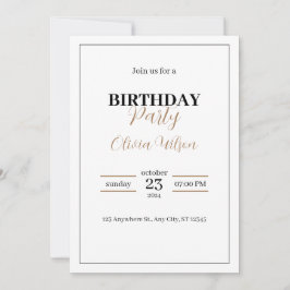 Convite de aniversário Personalizado Elegante