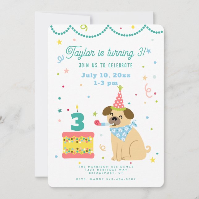 Convite de Aniversário Personalizado para Crianças (Frente)