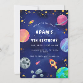 Convite de Aniversário Personalizado para Espaço S