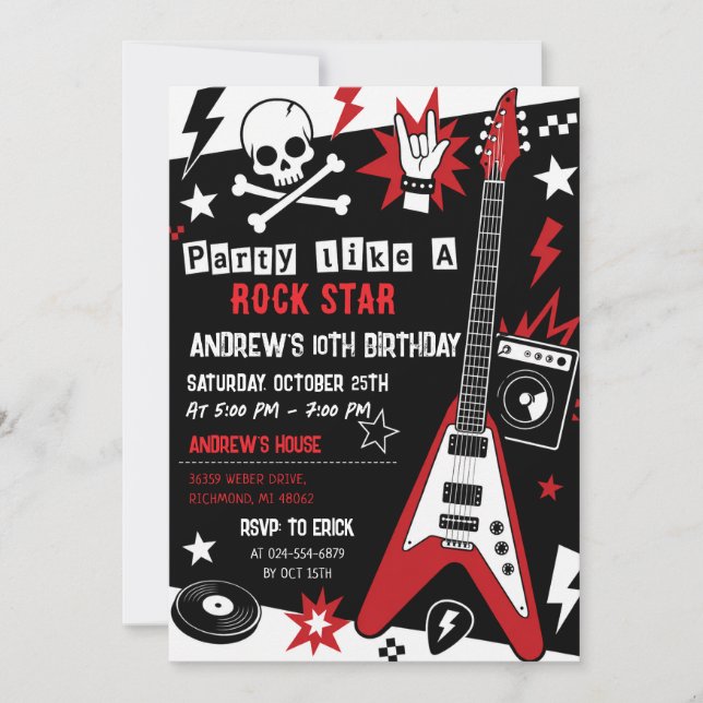 Convite de Aniversário Personalizado para Estrela  (Frente)