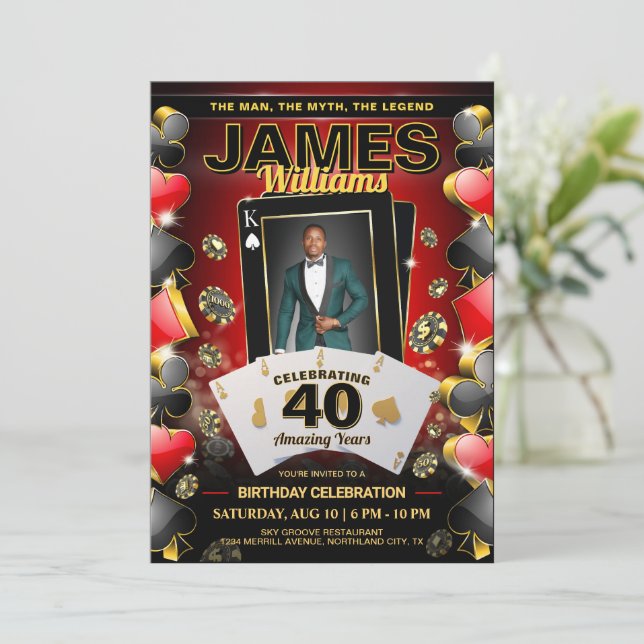 Convite de Aniversário Personalizado para Festa de (Em pé/Frente)