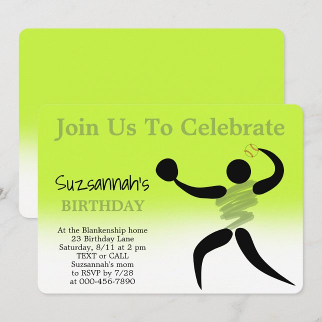 Convite de Aniversário Personalizado para Festa de (Frente/Verso)