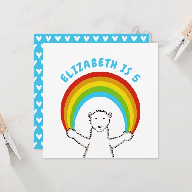 Convite de Aniversário Personalizado para Urso Pol (Frente/Verso In Situ)