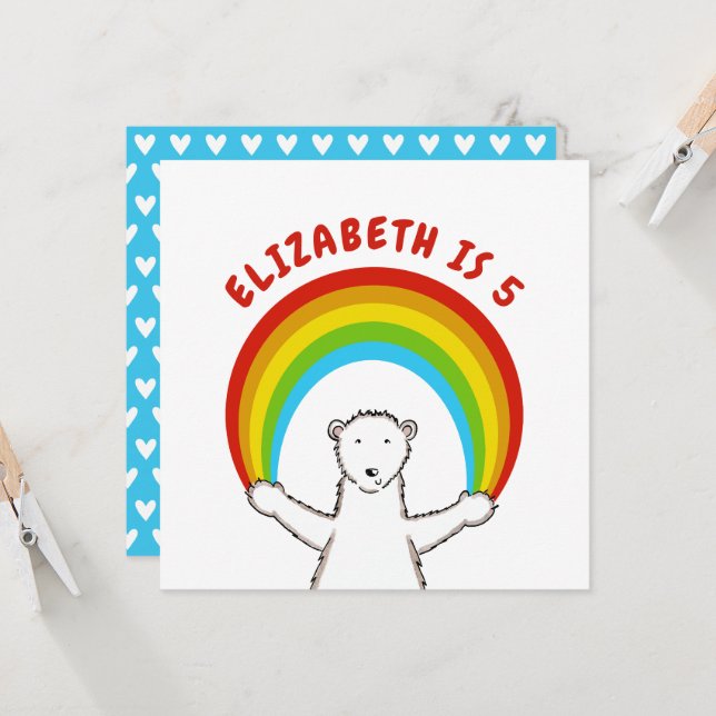 Convite de Aniversário Personalizado para Urso Pol (Frente/Verso In Situ)
