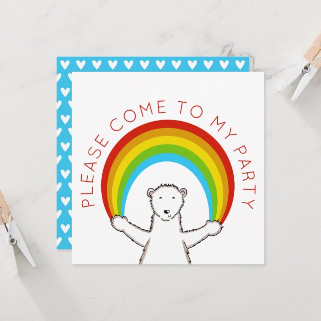 Convite de Aniversário Personalizado para Urso Pol (Frente/Verso In Situ)