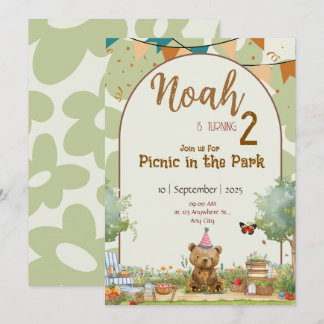 Convite de Aniversário Personalizado Picnic do Urs