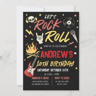 Convite de Aniversário Personalizado Rockstar