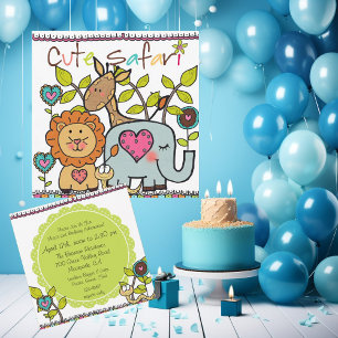 Convite de Aniversário Personalizado Safari