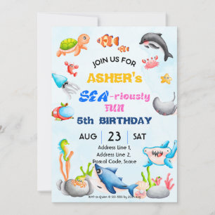 Convite de Aniversário Personalizado Submarino par