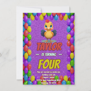 Convite de Aniversário Personalizado Turquia Único