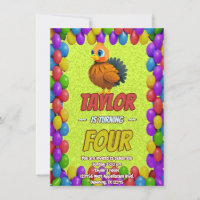 Convite de Aniversário Personalizado Turquia Único