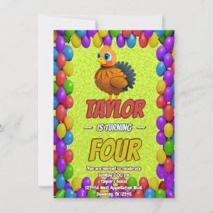 Convite de Aniversário Personalizado Turquia Único