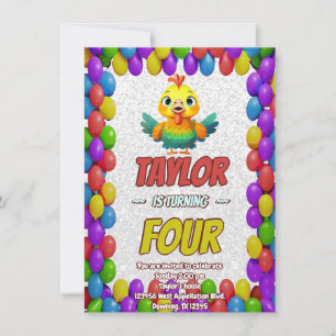 Convite de Aniversário Personalizado Turquia Único