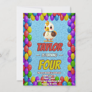 Convite de Aniversário Personalizado Turquia Único